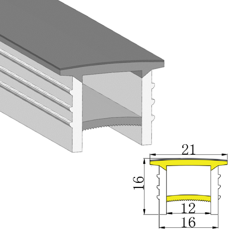 Silicone Black LED Strip Diffuser Cover For 12mm PCB